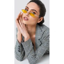 Okulary przeciwsłoneczne damskie: NA-KD Trend Owalne okulary przeciwsłoneczne retro – Yellow