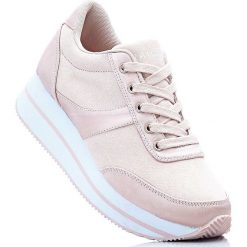 Sneakersy na podeszwie platformie bonprix stary jasnoróżowy. Różowe buty sportowe damskie marki bonprix, z materiału. Za 99,99 zł.