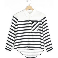 Koszule chłopięce: Biało-Czarna Koszula Striped