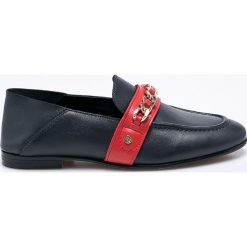 Tommy Hilfiger - Półbuty. Czarne półbuty damskie na koturnie marki TOMMY HILFIGER, z gumy, z okrągłym noskiem. Za 599,90 zł.