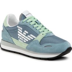 Sneakersy EMPORIO ARMANI - X3X058 XL481 R729 Sky/Sky/Silver. Niebieskie półbuty damskie Emporio Armani, ze skóry. Za 719,00 zł.