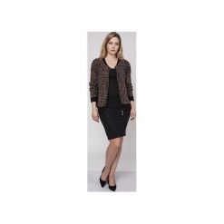 Rozpinany sweter, SWE151 czarny/mocca MKM. Brązowe kardigany damskie Mkm swetry, l, z dzianiny. Za 148,00 zł.