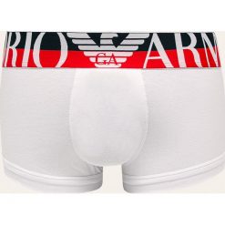 Emporio Armani - Bokserki. Białe bokserki męskie Emporio Armani, xl, z nadrukiem, z elastanu. W wyprzedaży za 79,90 zł.