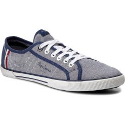 Tenisówki PEPE JEANS - Aberman Court PMS30356 Chambray 564. Niebieskie półbuty męskie Pepe Jeans, na co dzień, bez wzorów, z jeansu, bez zapięcia. W wyprzedaży za 149,00 zł.