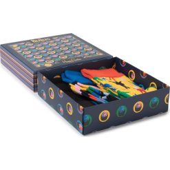 Zestaw 3 par wysokich skarpet unisex HAPPY SOCKS - XBEA08-0100 Kolorowy. Skarpetki damskie Happy Socks, bez wzorów, z elastanu. W wyprzedaży za 139,00 zł.