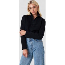 NA-KD Bluza z suwakiem - Black. Czarne długie bluzy damskie marki NA-KD, z bawełny, z długim rękawem. Za 161,95 zł.