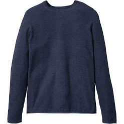 Sweter z okrągłym dekoltem bonprix ciemnoniebieski melanż. Niebieskie swetry męskie bonprix, m, bez wzorów, z bawełny, z okrągłym kołnierzem, bez kaptura. Za 54,99 zł.