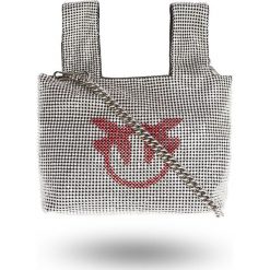 TOREBKA Pinko. Szare torebki klasyczne damskie Pinko, bez wzorów, z materiału, na ramię, bez dodatków. W wyprzedaży za 601,30 zł.