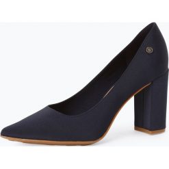 Tommy Hilfiger - Czółenka damskie, niebieski. Niebieskie czółenka damskie TOMMY HILFIGER, bez wzorów, na wysokim obcasie, na słupku. Za 439,95 zł.