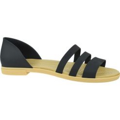 Crocs Tulum Open Flat W 206109-00W sandały sportowe damskie czarne 41/42. Czarne klapki damskie Crocs, w paski, z gumy, bez obcasa, na obcasie. W wyprzedaży za 199,99 zł.