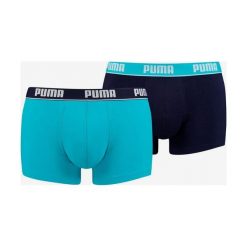 Puma 2-pack Bokserki Czarny Niebieski. Niebieskie bokserki męskie Puma, bez wzorów, z elastanu. Za 76,95 zł.