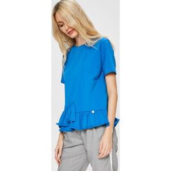 Answear - Top Stripes Vibes. Niebieskie bluzki damskie marki ANSWEAR, s, z elastanu, z okrągłym kołnierzem. W wyprzedaży za 47,90 zł.