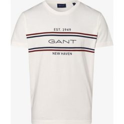 Gant - T-shirt męski, beżowy. Brązowe t-shirty męskie GANT, s, z nadrukiem, sportowe. Za 129,95 zł.