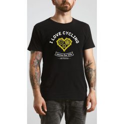 Koszulka T-SHIRT. I love cycling. Czarne koszulki męskie Pakamera, m, z nadrukiem, bez kołnierzyka. Za 85,00 zł.