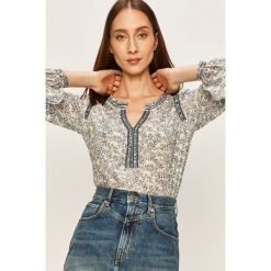 Pepe Jeans - Bluzka Kasia. Bluzki damskie Pepe Jeans, s, w kwiaty, z bawełny, bez kołnierzyka, z długim rękawem. W wyprzedaży za 239,90 zł.
