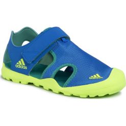 Sandały adidas - Captain Toey K EF2242 Globlu/Siggnr/Glrgrn. Niebieskie sandały dziewczęce Adidas, ze skóry ekologicznej, bez zapięcia. W wyprzedaży za 159,00 zł.