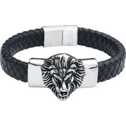 EtNox Hard and Heavy Löwenkopf Bransoletka skórzana czarny. Czarne bransoletki męskie marki etNox Hard and Heavy. Za 79,90 zł.