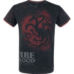 Gra o Tron Targaryen - Fire And Blood T-Shirt ciemnoszary. Szare koszulki męskie marki Gra o Tron, xl, z nadrukiem, z okrągłym kołnierzem. Za 121,90 zł.