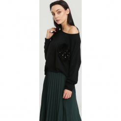 Czarny Sweter Opuscule. Czarne swetry klasyczne damskie marki other, uniwersalny. Za 59,99 zł.