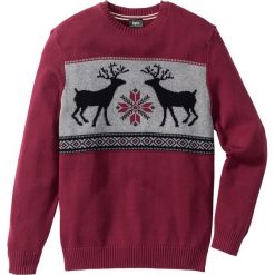 Swetry klasyczne męskie: Sweter z okrągłym dekoltem Regular Fit bonprix jeżynowy
