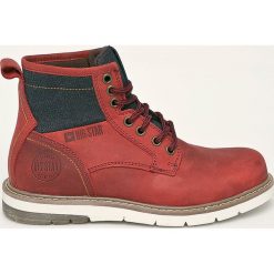 Big Star - Workery skórzane. Czerwone workery damskie BIG STAR, ze skóry, retro, bez obcasa, na obcasie, na sznurówki. W wyprzedaży za 149,90 zł.