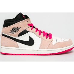 Nike - Buty Air Jordan 1 Mid Se. Różowe buty sportowe męskie Jordan, ze skóry, na sznurówki. Za 499,90 zł.