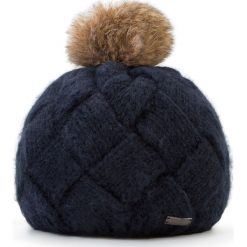 Czapka damska 87-HF-031-N. Niebieskie czapki damskie Wittchen, na zimę, bez wzorów, z dzianiny. Za 79,90 zł.