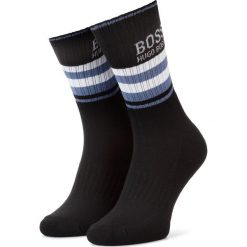 Skarpety Wysokie Męskie BOSS - Qs Rib Stripe Cc 50409503 002. Czarne skarpetki męskie Boss, bez wzorów, z elastanu. Za 49,00 zł.