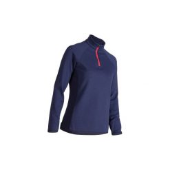 Ciepły sweter do golfa damski. Niebieskie swetry damskie INESIS, s, bez wzorów, z elastanu, bez rękawów, bez kaptura. Za 119,99 zł.