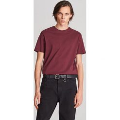 T-shirt z bawełny organicznej - Bordowy. Czerwone t-shirty męskie Reserved, s, bez wzorów, z bawełny, bez kołnierzyka. Za 24,99 zł.