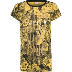 T-shirt DEHA ACTIVE Print|Żółty. Żółte t-shirty damskie marki Deha, w paski, z dzianiny, sportowe, z okrągłym kołnierzem. Za 111,00 zł.