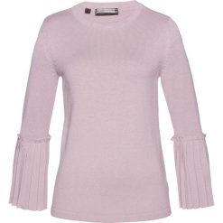 Swetry damskie: Sweter z plisowaną wstawką bonprix matowy jasnoróżowy