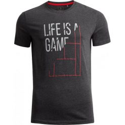 T-shirt męski TSM604 - ciemny szary melanż - Outhorn. Szare koszulki męskie Outhorn, m, bez wzorów, bez kołnierzyka, bez rękawów. Za 39,99 zł.