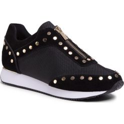 Sneakersy DKNY - Avryl Slip On Snea K1077821 Black. Czarne półbuty damskie DKNY, na co dzień, z aplikacjami, ze skóry, bez obcasa, na płaskiej podeszwie, bez zapięcia. W wyprzedaży za 479,00 zł.