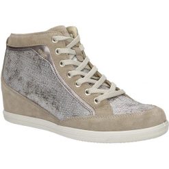 Sneakersy zamszowe na koturnie igi&co 7782. Brązowe koturny damskie Igi co, ze skóry. Za 529,99 zł.