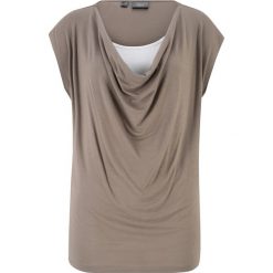 Shirt 2 w 1 z krótkim rękawem bonprix jasnooliwkowy. Zielone koszulki damskie bonprix, bez wzorów, bez kołnierzyka, z krótkim rękawem. Za 34,99 zł.