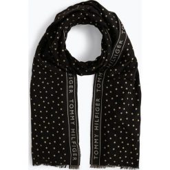 Tommy Hilfiger - Szalik damski, czarny. Czarne szaliki damskie TOMMY HILFIGER, z nadrukiem. Za 279,95 zł.