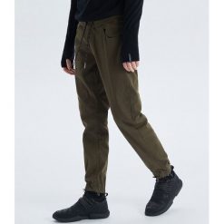 Joggery z elastycznej tkaniny - Khaki. Brązowe spodnie męskie Cropp, m, bez wzorów, z tkaniny. Za 99,99 zł.