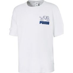 Puma Koszulka Biały. Białe podkoszulki męskie Puma, m, z nadrukiem, z bawełny, krótkie. Za 206,95 zł.
