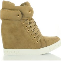 Zamszowe Sneakersy Khaki Dual (39). Pomarańczowe sneakersy damskie Estetino, z zamszu. Za 69,00 zł.