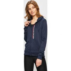 Tommy Sport - Bluza. Niebieskie bluzy sportowe damskie Tommy Sport, s, bez wzorów, z elastanu, bez rękawów, z kapturem. W wyprzedaży za 299,90 zł.