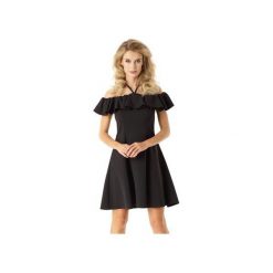 Rozkloszowana sukienka w stylu hiszpanki czarna ED018-4. Czarne sukienki hiszpanki marki Ella dora, xl, z falbankami, rozkloszowane. Za 259,00 zł.