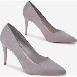 Szare Szpilki Phrixa. Szare szpilki Born2be, bez wzorów, ze skóry, eleganckie, ze szpiczastym noskiem, na wysokim obcasie, na szpilce, bez zapięcia. Za 89,99 zł.