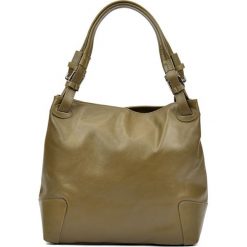 Torebki klasyczne damskie: Skórzana torebka w kolorze zielonym – (S)22,5 x (W)34 x (G)8,5 cm