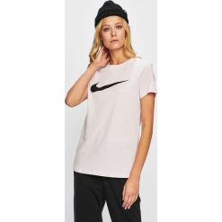 Nike Sportswear - Top. Żółte topy damskie marki Nike Sportswear, s, z nadrukiem, z bawełny, z okrągłym kołnierzem. Za 99,90 zł.