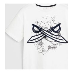 Mango Kids - T-shirt dziecięcy Skull 110-164 cm. Białe t-shirty chłopięce Mango Kids, z nadrukiem, z bawełny, bez rękawów. Za 45,90 zł.