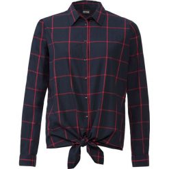 Bluzka w kratę bonprix niebiesko-czarny w kratę. Niebieskie bluzki damskie marki bonprix. Za 99,99 zł.