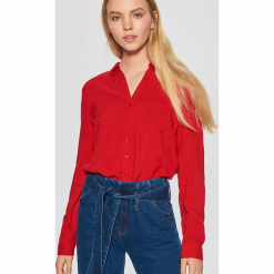 Gładka koszula - Czerwony. Czerwone koszule damskie marki Cropp, l. Za 49,99 zł.