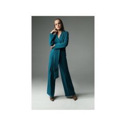 Kombinezon Savage - ciemny turkus. Zielone kombinezony eleganckie damskie marki Madnezz, s, w paski, z elastanu, z kopertowym dekoltem. Za 349,00 zł.