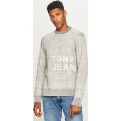 Tommy Jeans - Sweter. Szare swetry męskie Tommy Jeans, s, bez wzorów, z bawełny, z okrągłym kołnierzem, bez kaptura. Za 449,90 zł.